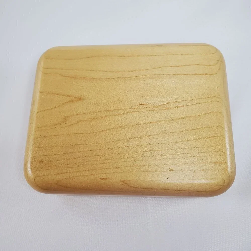 VTG Laz-Art Laser Etched Handcrafted Wood Lidded Jewelry Box Trinket Geese